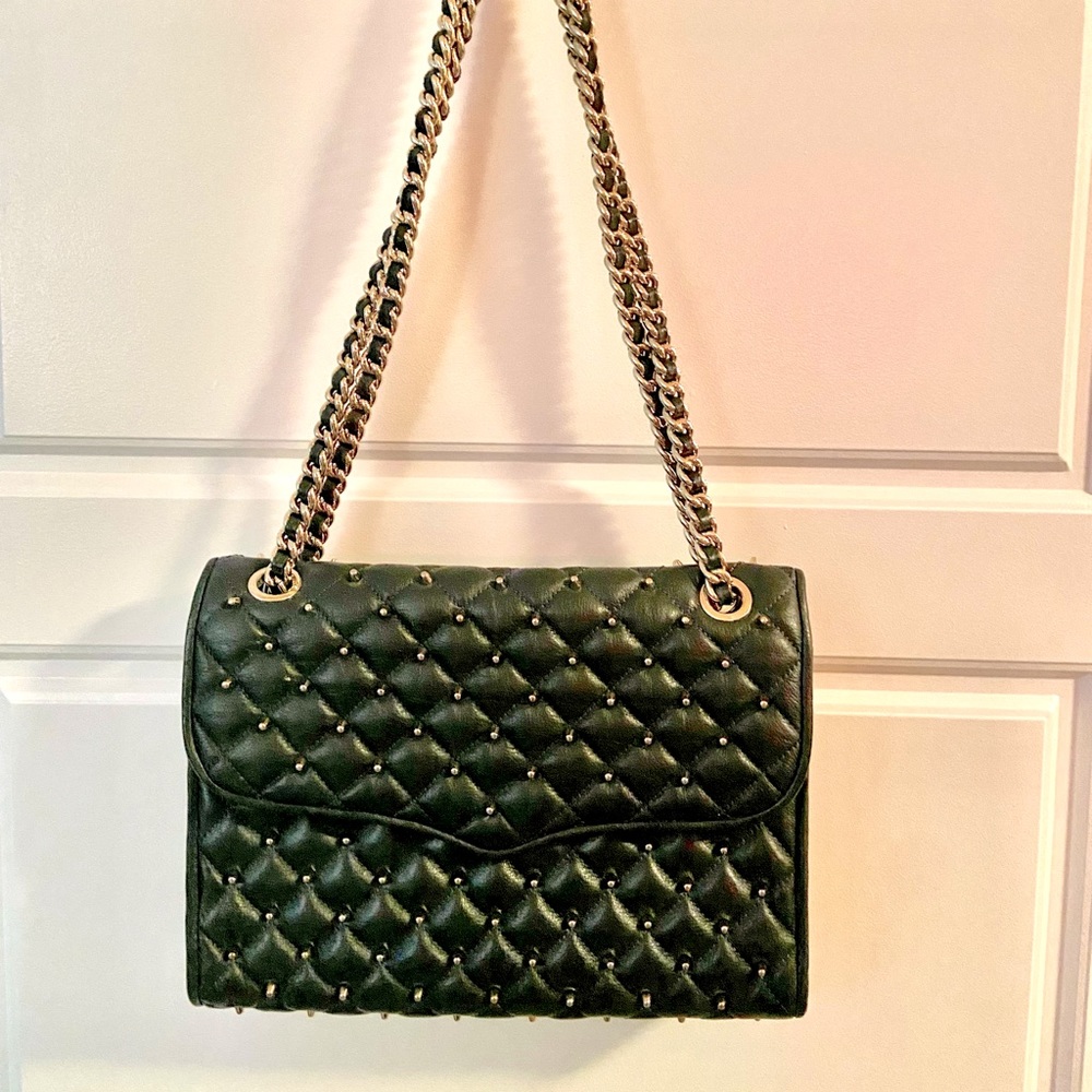 Rebecca Minkoff quilted purse. Gold studs.